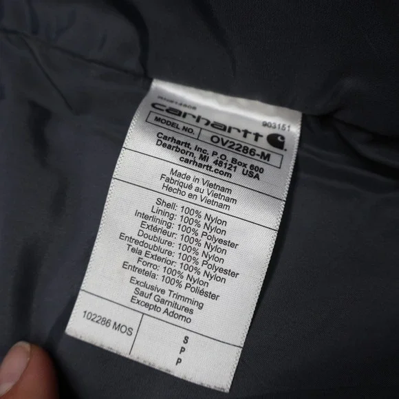 Carhartt Vest Mens Small Grn Gilliam Lightweight Water Resistant Insulated LOGO - Picture 11 of 15